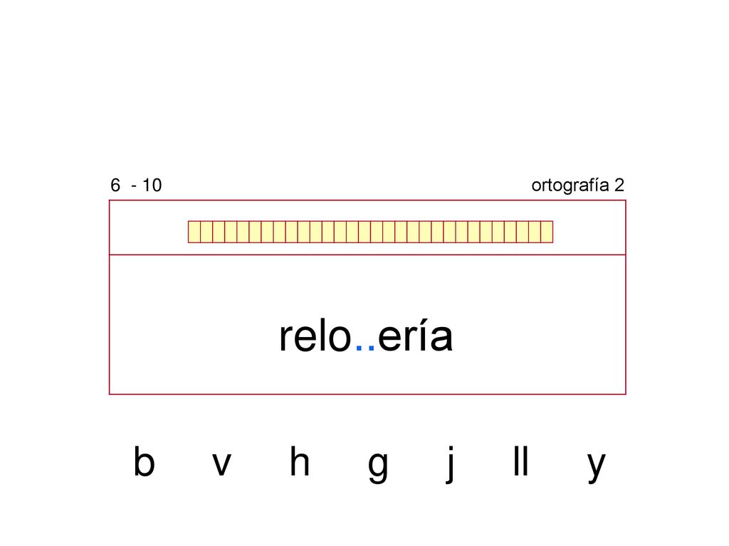 ortografía 2 relo..ería b v h g j ll y
