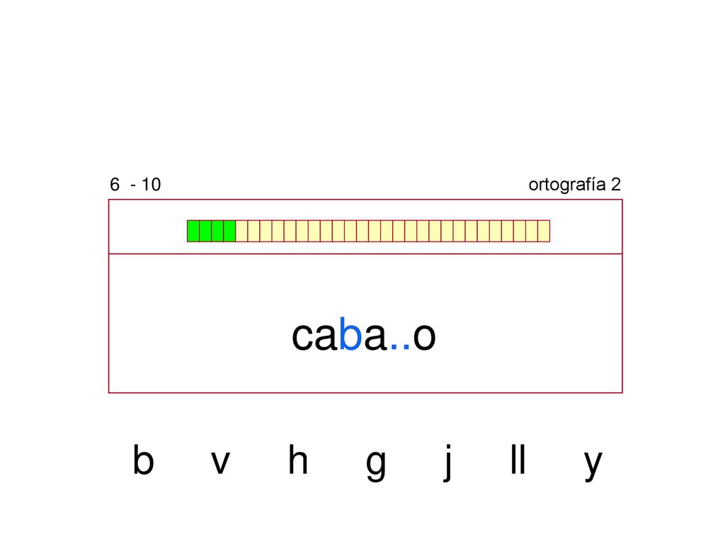 ortografía 2 caba..o b v h g j ll y