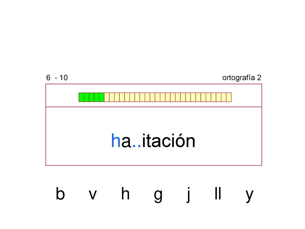 ortografía 2 ha..itación b v h g j ll y