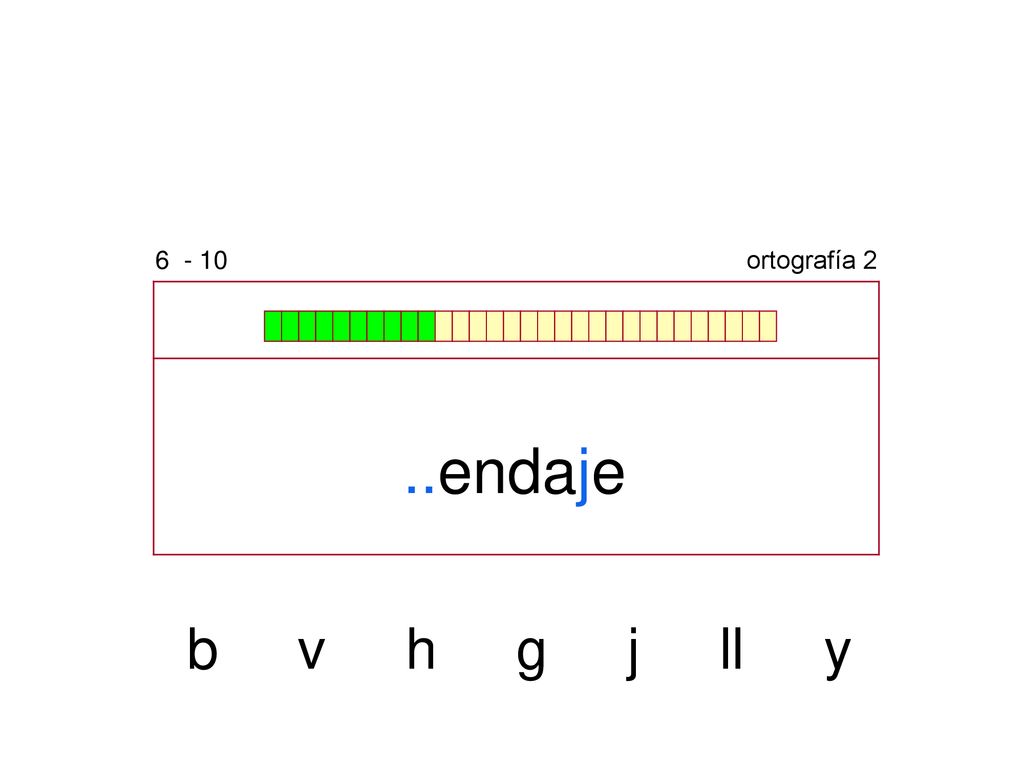 ortografía 2 ..endaje b v h g j ll y