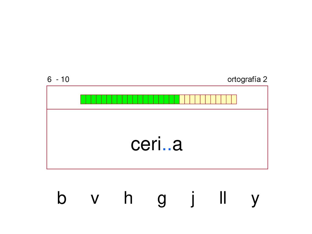 ortografía 2 ceri..a b v h g j ll y