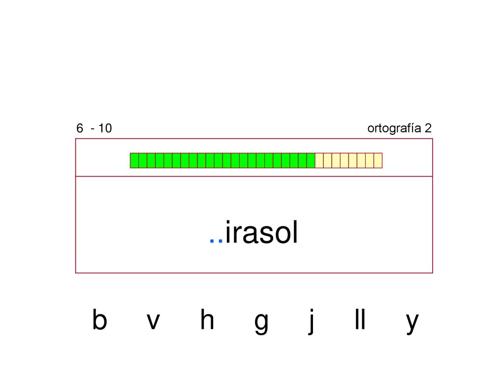 ortografía 2 ..irasol b v h g j ll y