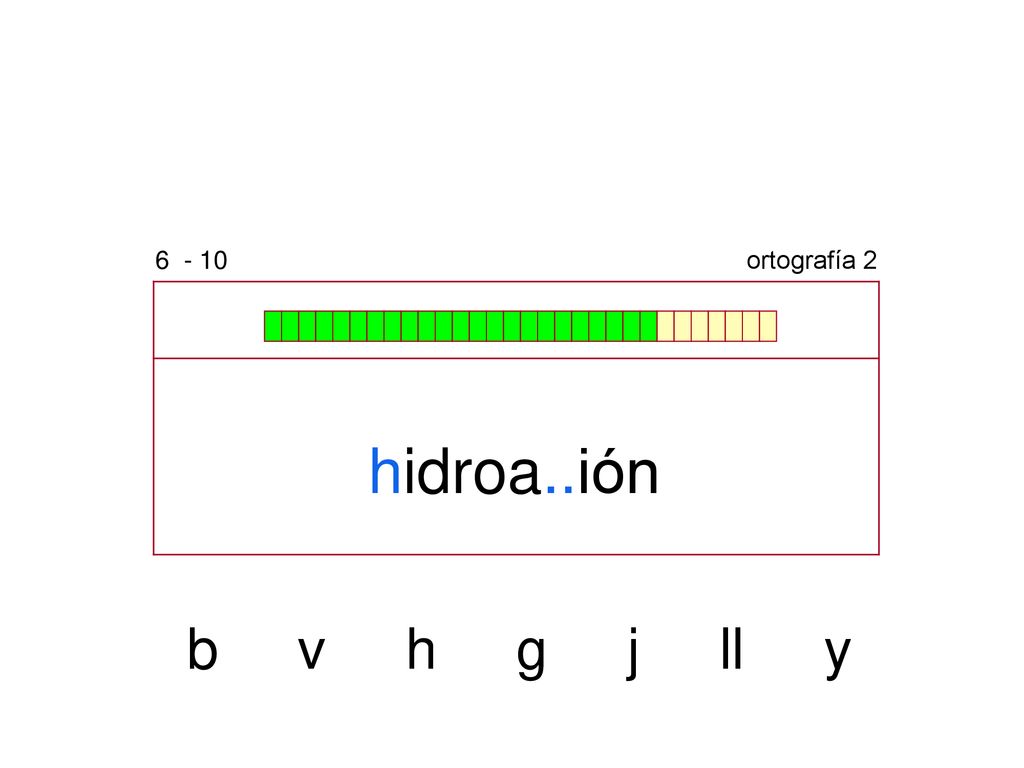 ortografía 2 hidroa..ión b v h g j ll y