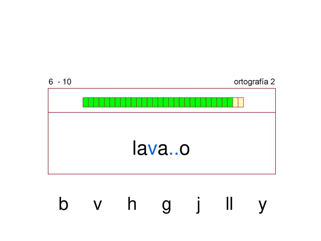 ortografía 2 lava..o b v h g j ll y