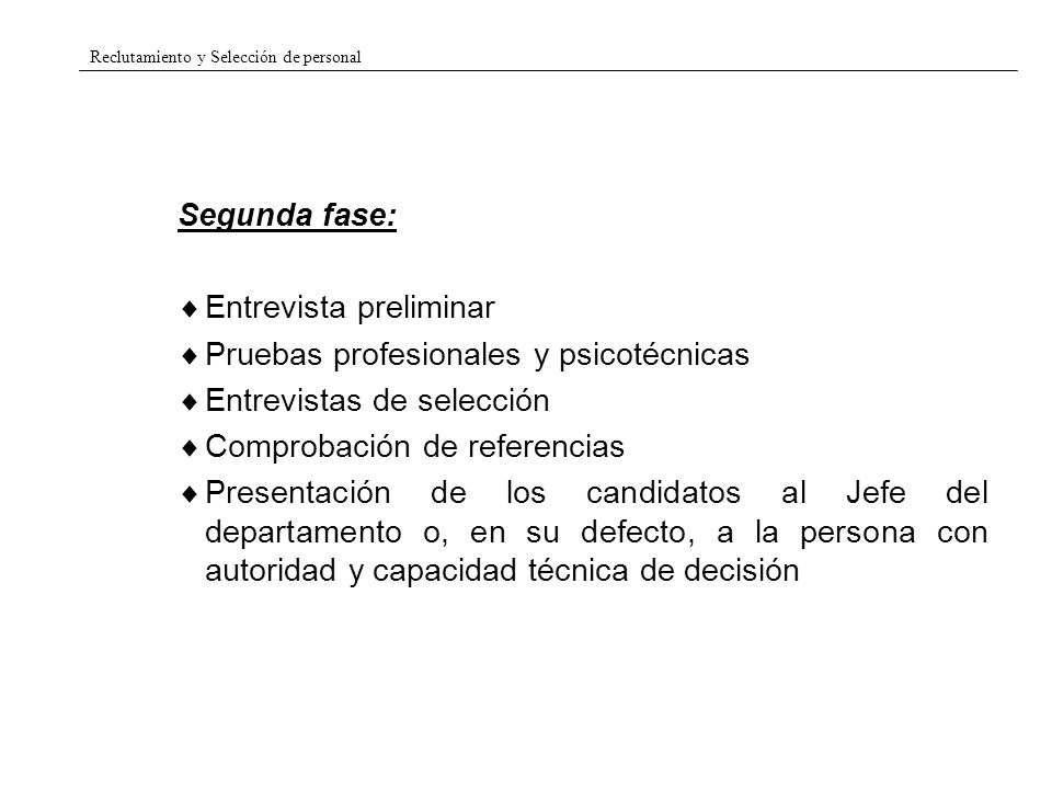 Reclutamiento y Selección de personal