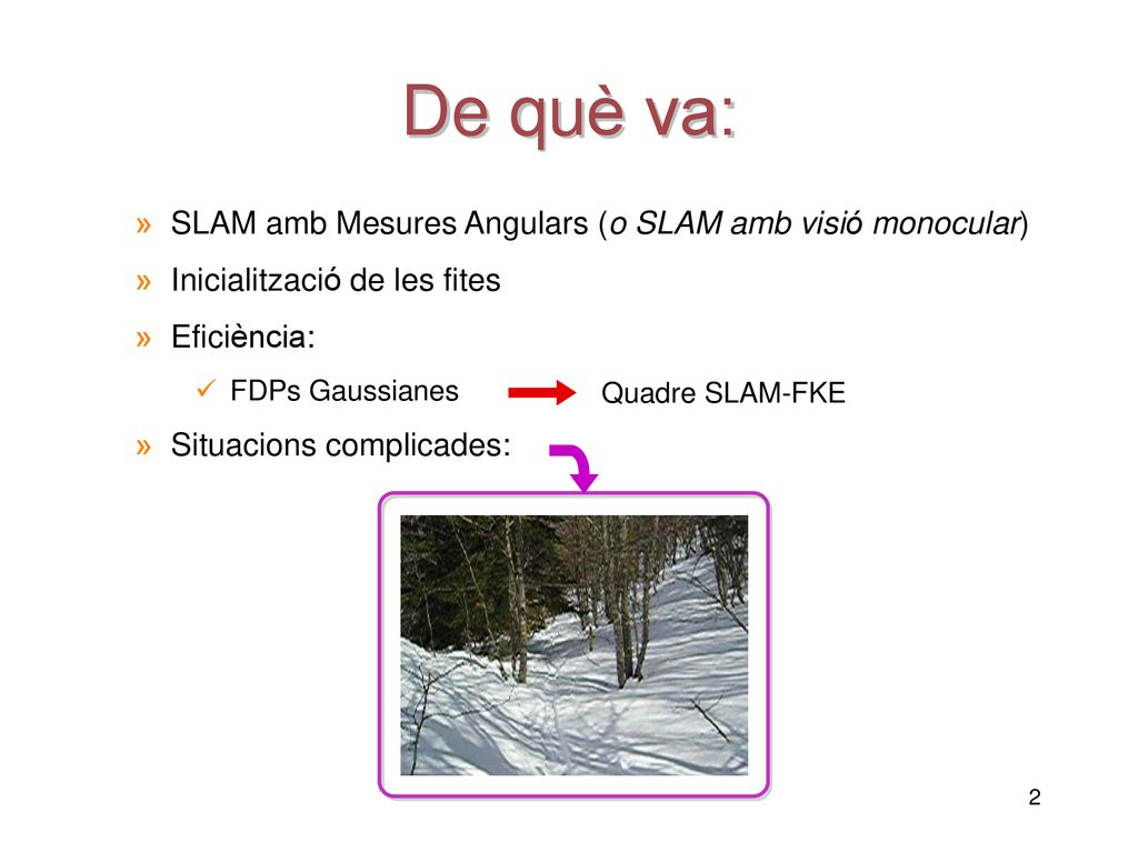 De què va: SLAM amb Mesures Angulars (o SLAM amb visió monocular)
