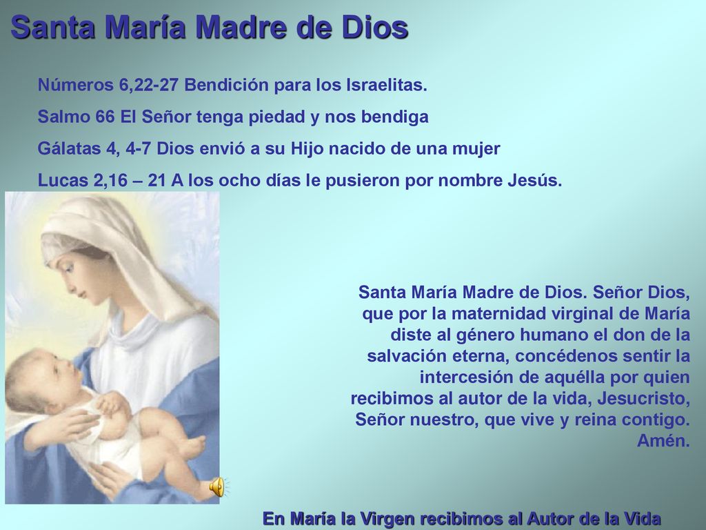 En María la Virgen recibimos al Autor de la Vida