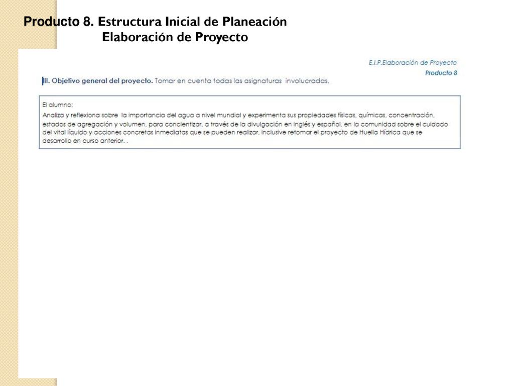 Producto 8. Estructura Inicial de Planeación