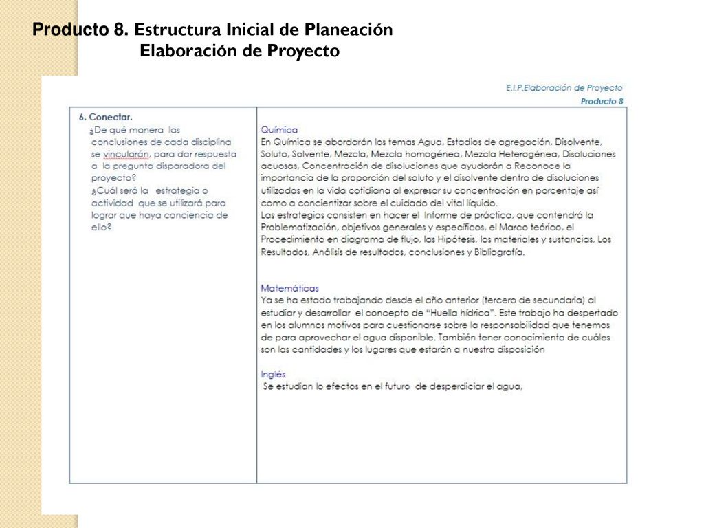 Producto 8. Estructura Inicial de Planeación