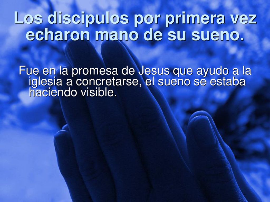 Los discipulos por primera vez echaron mano de su sueno.