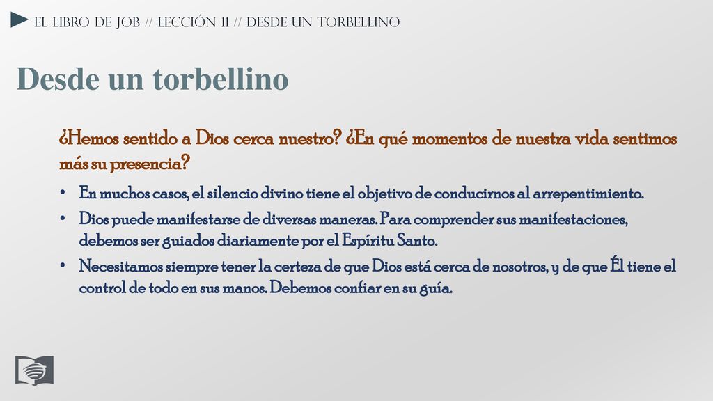 El libro de Job // Lección 11 // Desde un torbellino