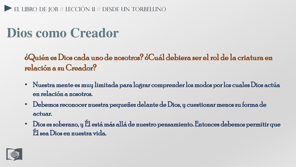 El libro de Job // Lección 11 // Desde un torbellino