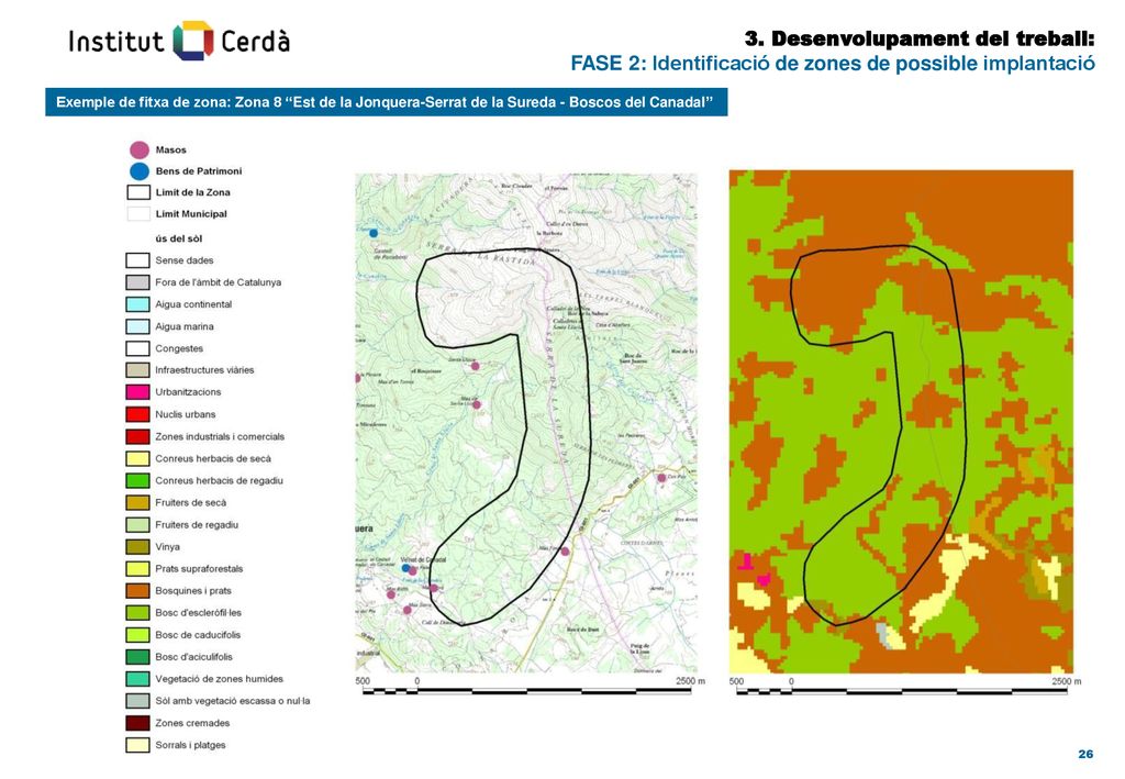 3. Desenvolupament del treball: FASE 2: Identificació de zones de possible implantació