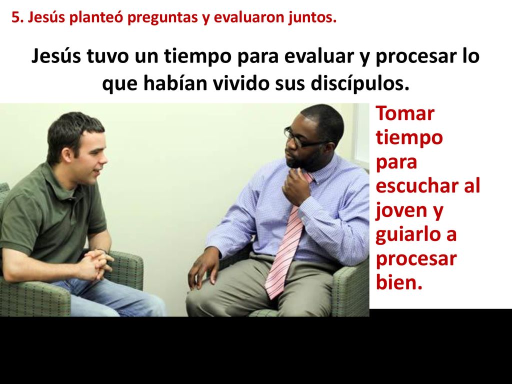 Tomar tiempo para escuchar al joven y guiarlo a procesar bien.