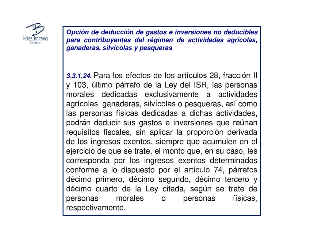 Opción de deducción de gastos e inversiones no deducibles para contribuyentes del régimen de actividades agrícolas, ganaderas, silvícolas y pesqueras