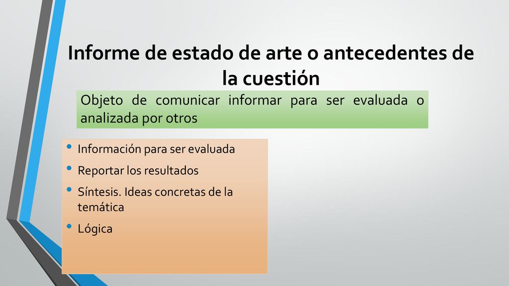 Informe de estado de arte o antecedentes de la cuestión