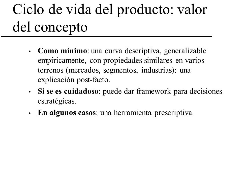 Ciclo de vida del producto: valor del concepto