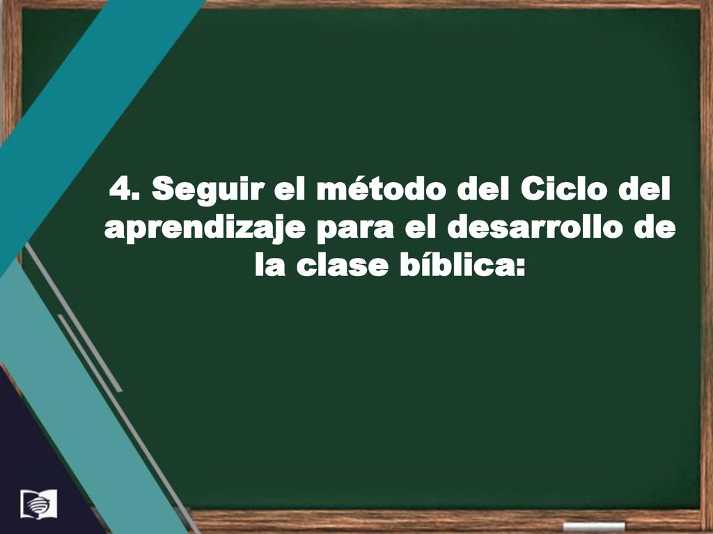 4. Seguir el método del Ciclo del aprendizaje para el desarrollo de la clase bíblica: