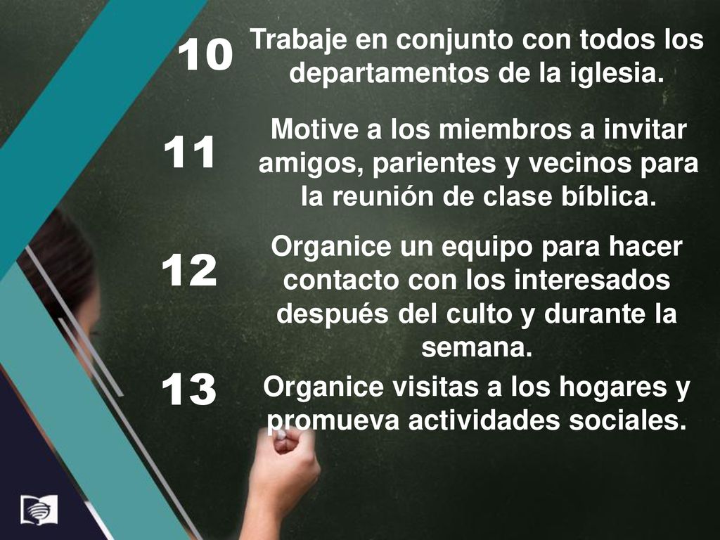 Trabaje en conjunto con todos los departamentos de la iglesia.