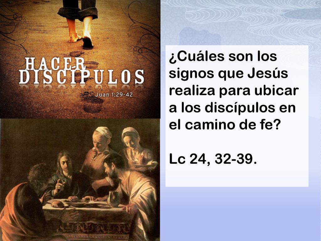 ¿Cuáles son los signos que Jesús realiza para ubicar a los discípulos en el camino de fe