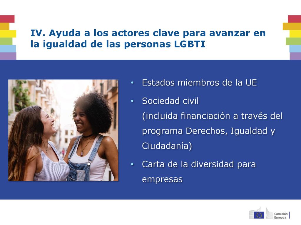 IV. Ayuda a los actores clave para avanzar en la igualdad de las personas LGBTI