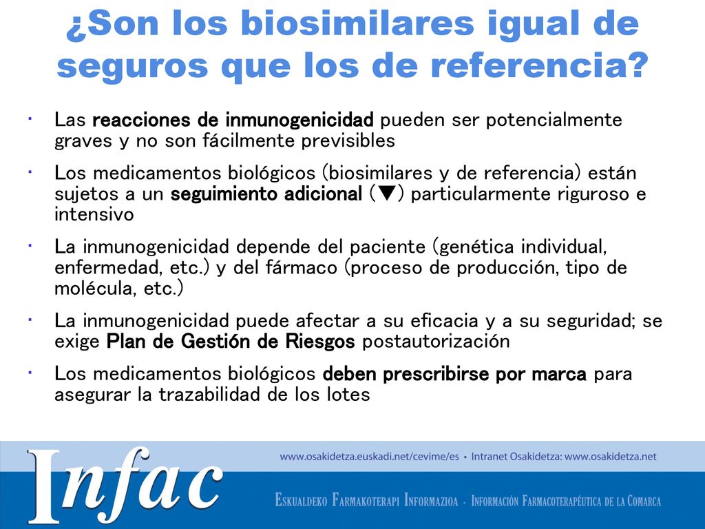 ¿Son los biosimilares igual de seguros que los de referencia