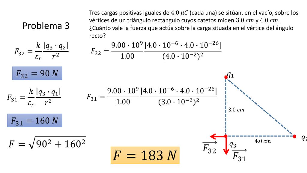 𝐹=183 𝑁 Problema 3 𝐹= 𝐹 32 𝐹 31 𝐹 32 =90 𝑁 𝐹 31 =160 𝑁