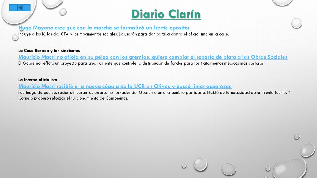 Diario Clarín Hugo Moyano cree que con la marcha se formalizó un frente opositor.