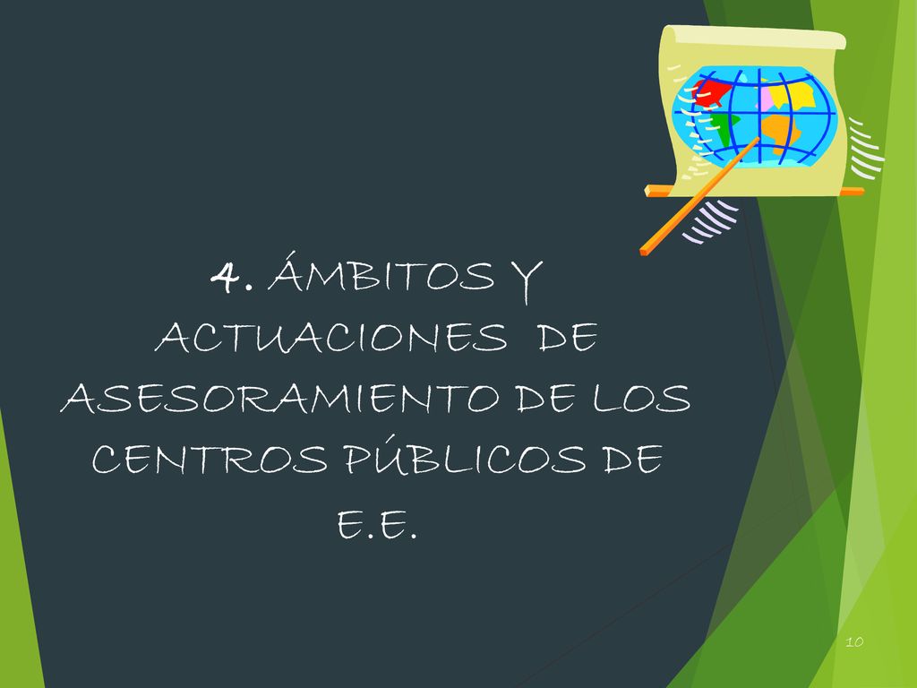 4. ÁMBITOS Y ACTUACIONES DE ASESORAMIENTO DE LOS CENTROS PÚBLICOS DE E