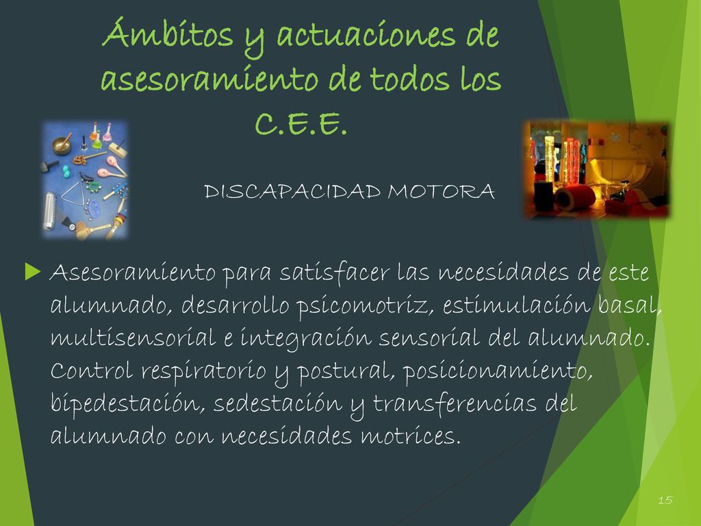Ámbitos y actuaciones de asesoramiento de todos los C.E.E.
