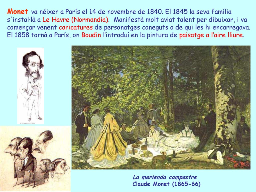 Monet va néixer a París el 14 de novembre de 1840