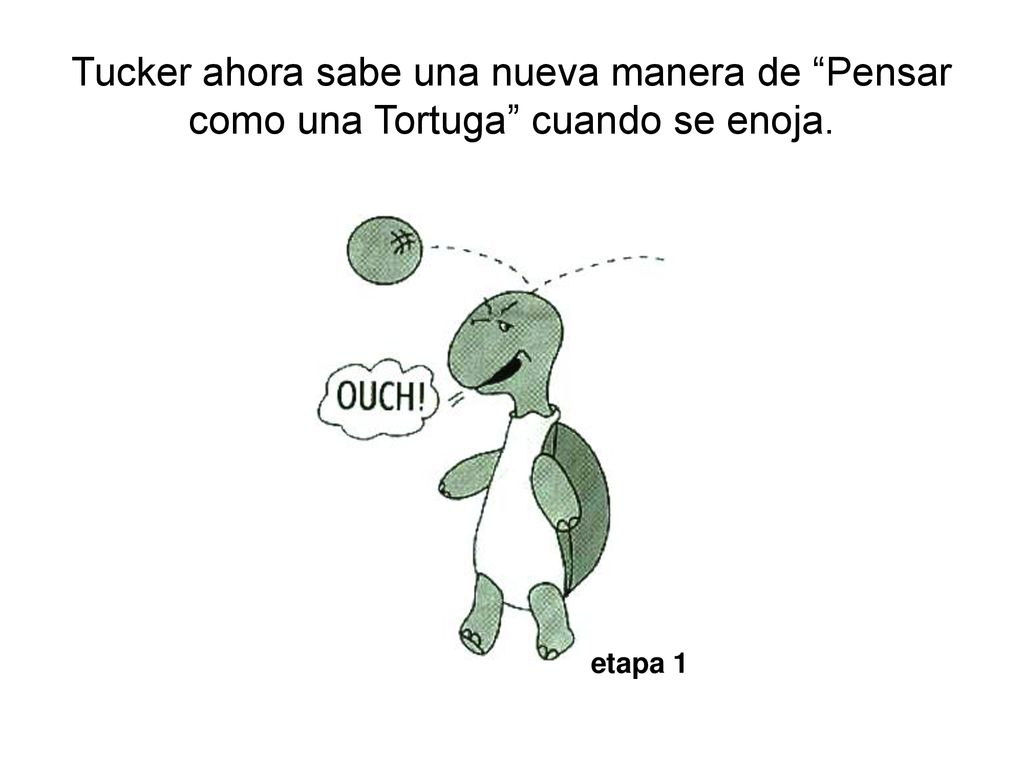 Tucker ahora sabe una nueva manera de Pensar como una Tortuga cuando se enoja.