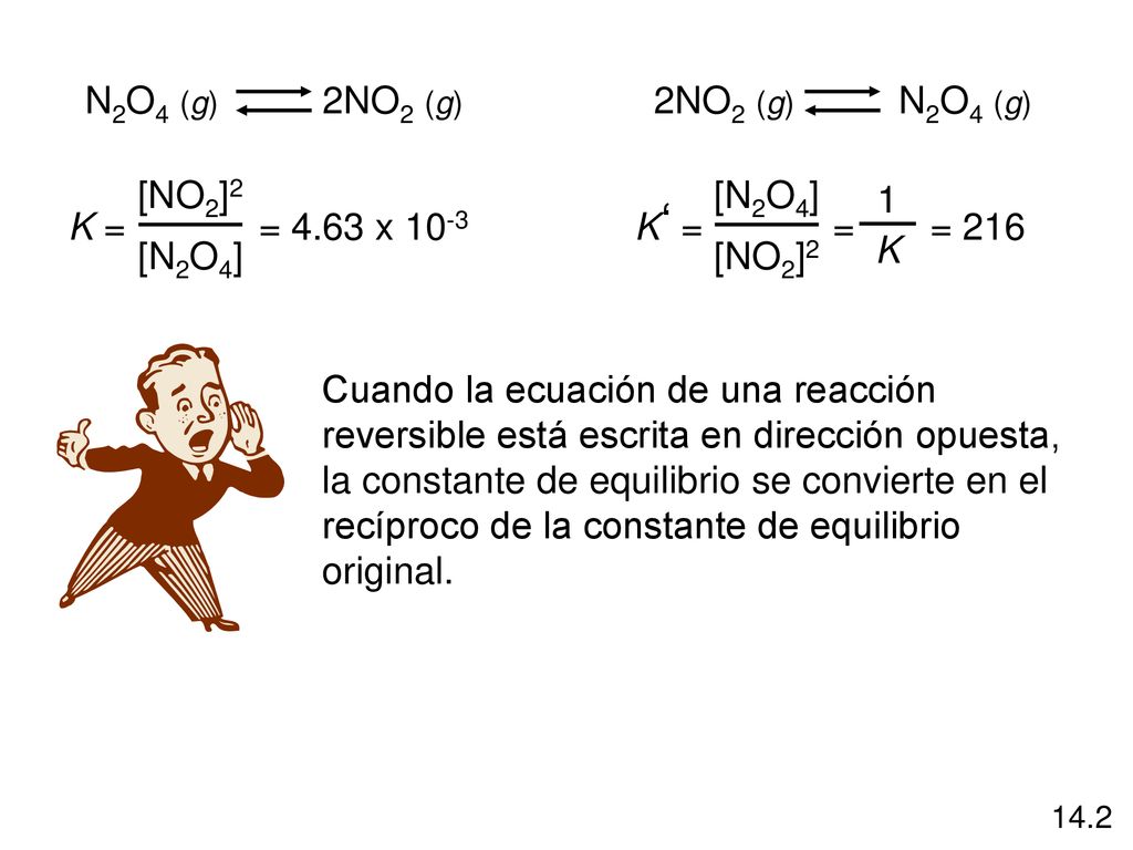 ‘ N2O4 (g) 2NO2 (g) 2NO2 (g) N2O4 (g) = 4.63 x 10-3 K = [NO2]2 [N2O4]