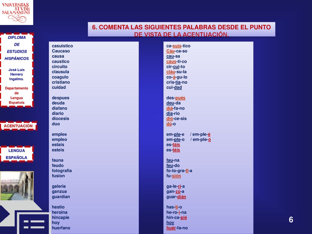 DIPLOMA DE. ESTUDIOS. HISPÁNICOS. José Luis. Herrero. Ingelmo. Departamento. de. Lengua. Española.
