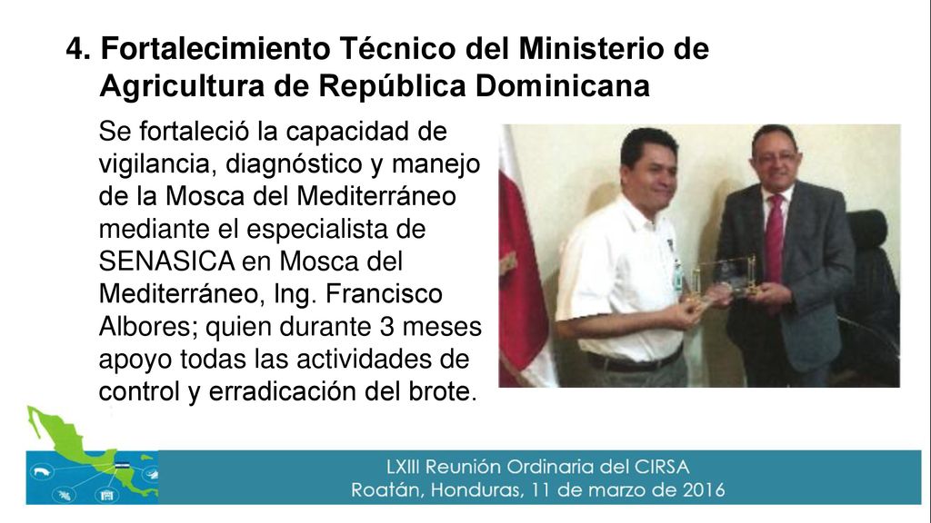 4. Fortalecimiento Técnico del Ministerio de Agricultura de República Dominicana