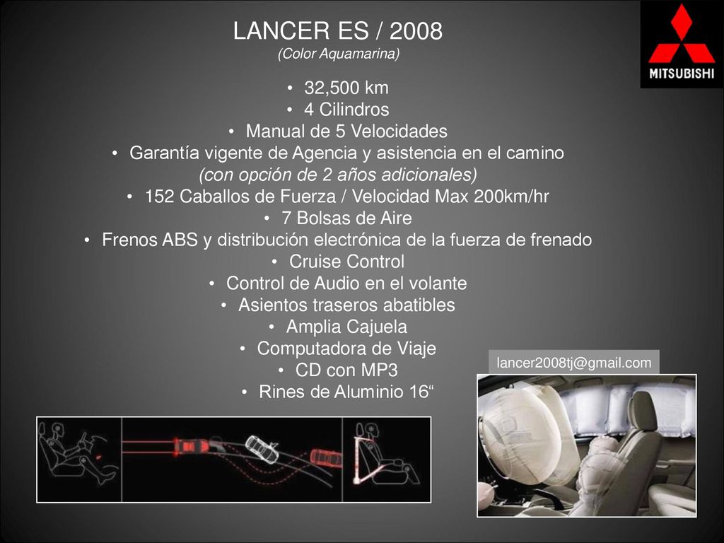 LANCER ES / ,500 km 4 Cilindros Manual de 5 Velocidades