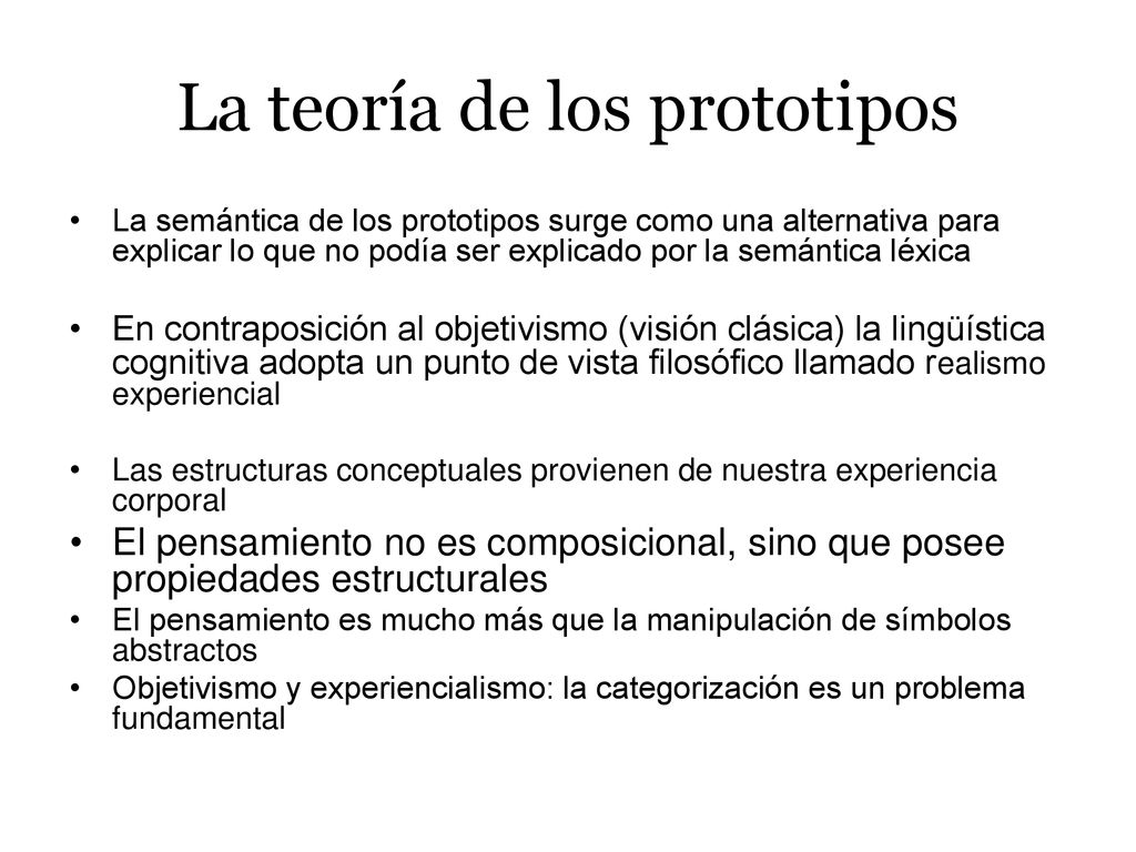 La teoría de los prototipos