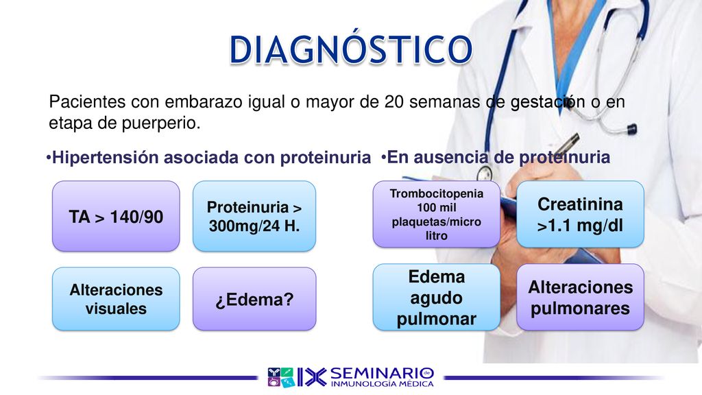 DIAGNÓSTICO Pacientes con embarazo igual o mayor de 20 semanas de gestación o en etapa de puerperio.