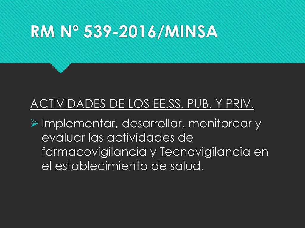 RM Nº /MINSA ACTIVIDADES DE LOS EE.SS. PUB. Y PRIV.