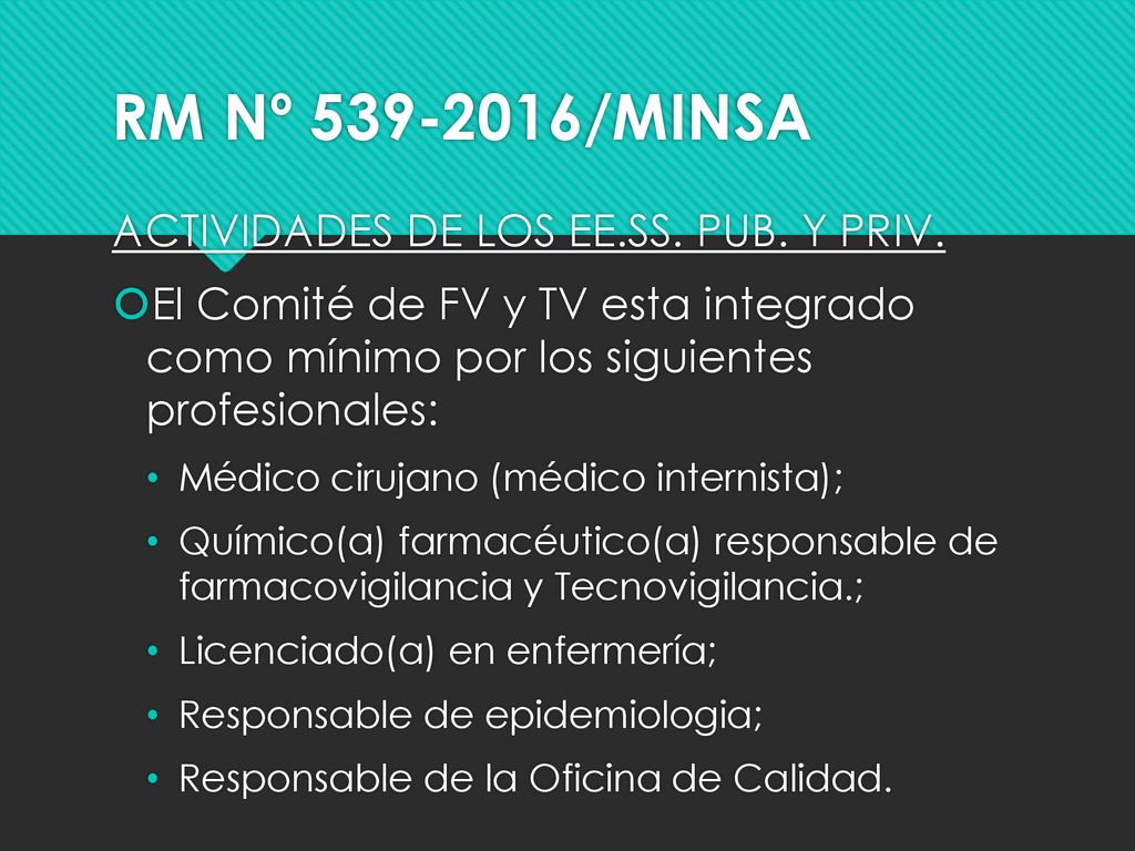 RM Nº /MINSA ACTIVIDADES DE LOS EE.SS. PUB. Y PRIV.