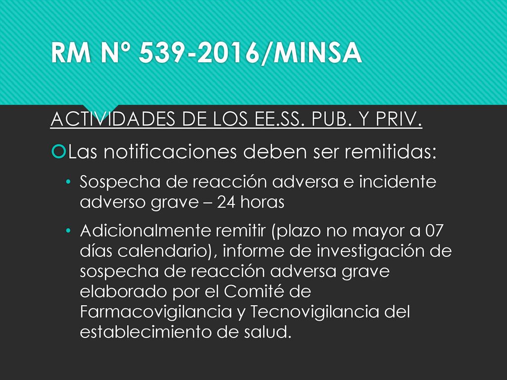 RM Nº /MINSA ACTIVIDADES DE LOS EE.SS. PUB. Y PRIV.
