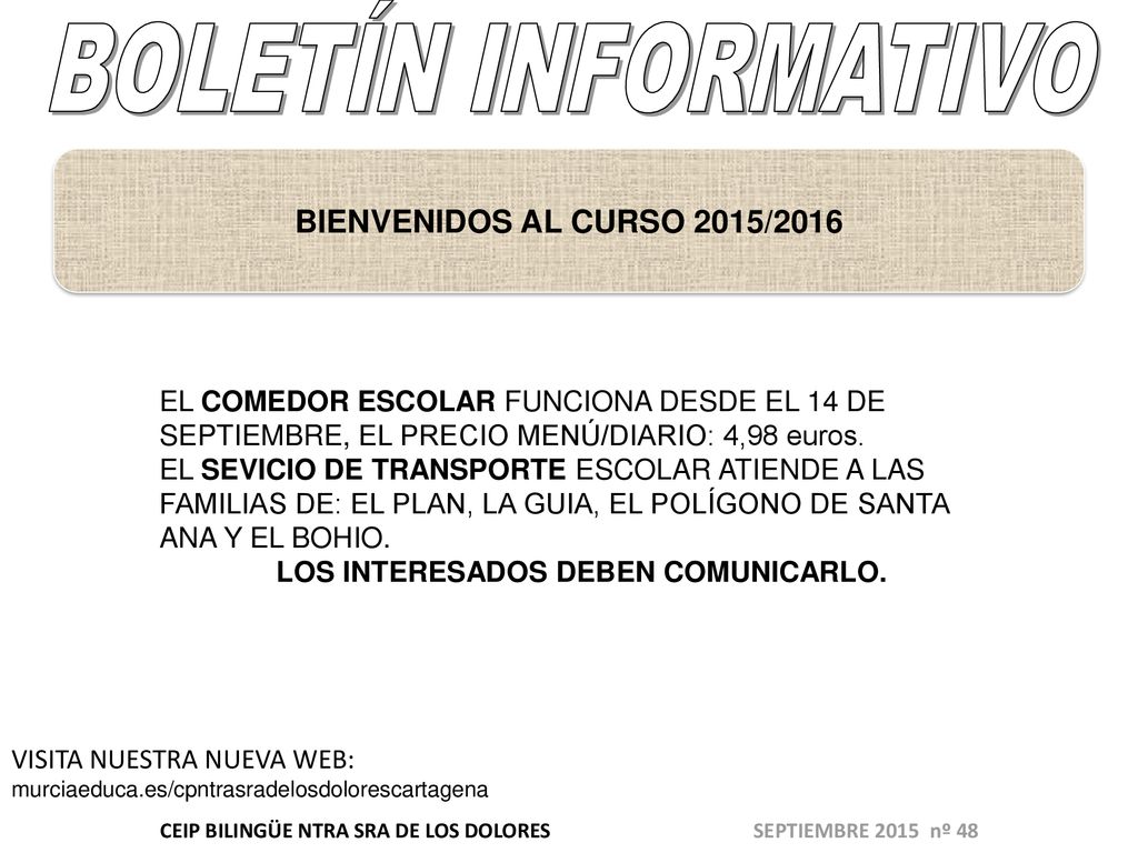 CEIP BILINGÜE NTRA SRA DE LOS DOLORES SEPTIEMBRE 2015 nº 48