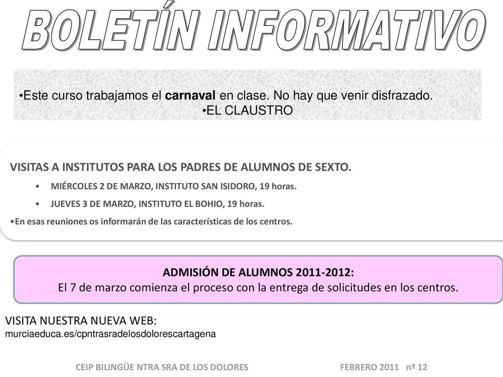 CEIP BILINGÜE NTRA SRA DE LOS DOLORES FEBRERO 2011 nº 12