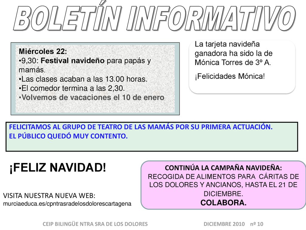 CEIP BILINGÜE NTRA SRA DE LOS DOLORES DICIEMBRE 2010 nº 10