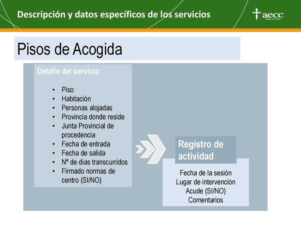 Pisos de Acogida Descripción y datos específicos de los servicios