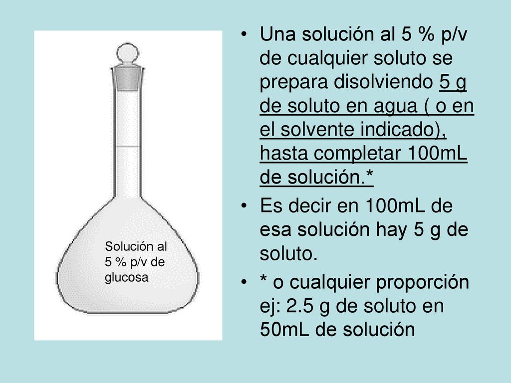 Es decir en 100mL de esa solución hay 5 g de soluto.