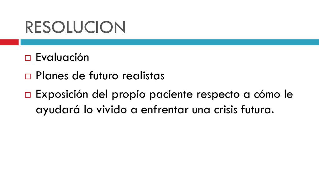 RESOLUCION Evaluación Planes de futuro realistas