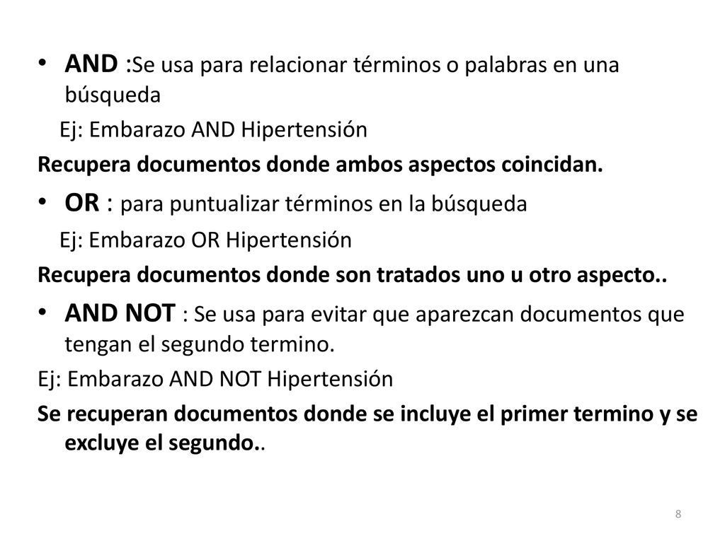 AND :Se usa para relacionar términos o palabras en una búsqueda