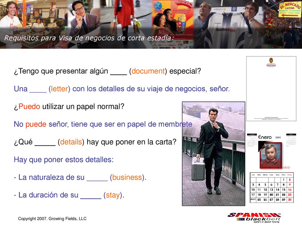 Requisitos para Visa de negocios de corta estadía: