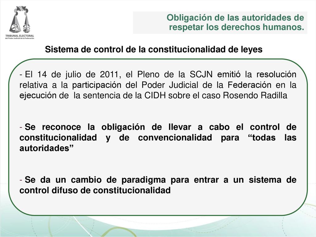 Obligación de las autoridades de respetar los derechos humanos.